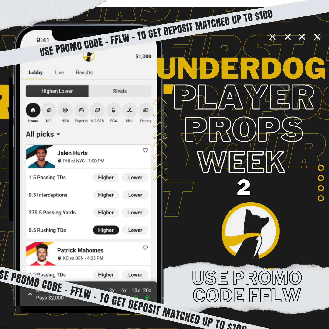 NFL Week 2 Best Player Picks on Underdog Fantasy